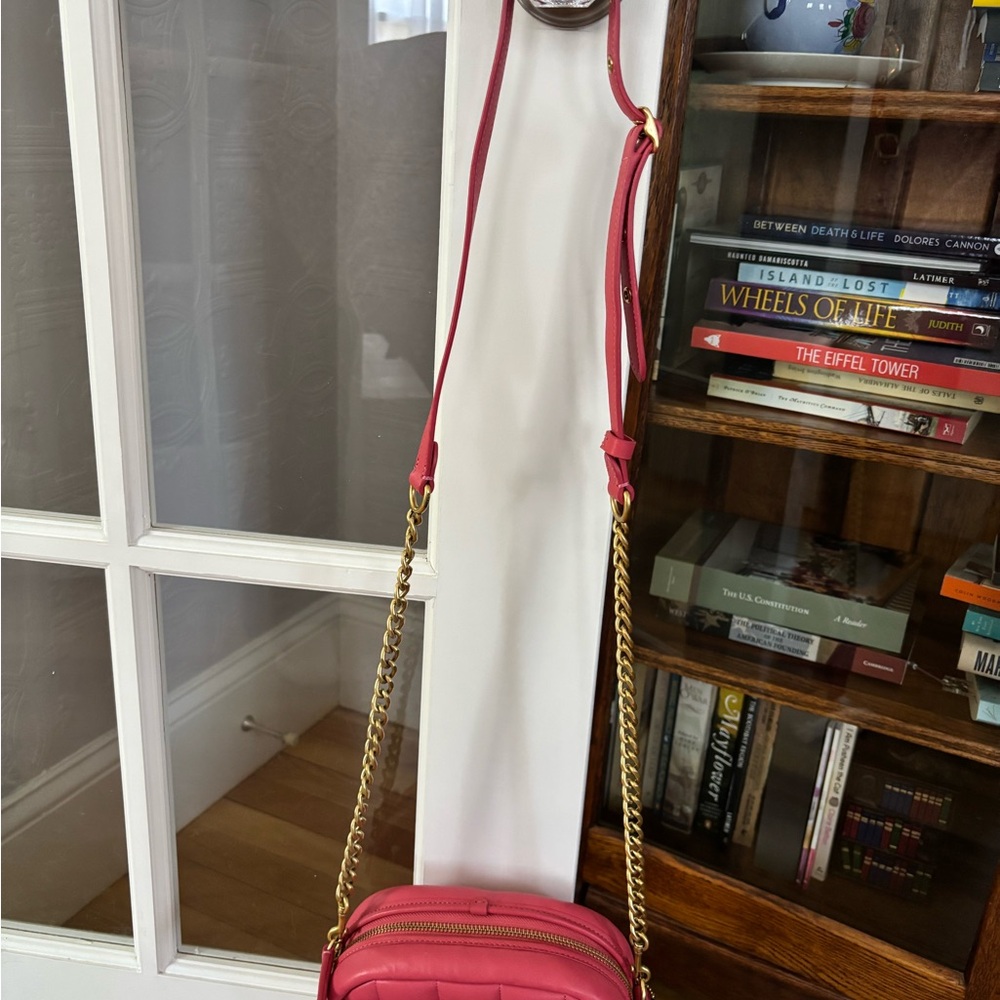Coach Coral Quilted Mini Crossbody with Gold Turn-Lock and Removable Strap - Picture 13 of 16